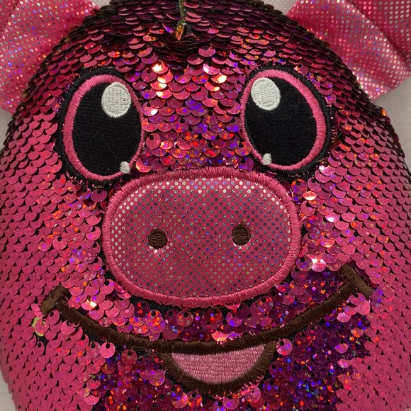 Shimmeez Pig Flip Sequins Stuffed Animal Toy 8” - Picture 2 of 9